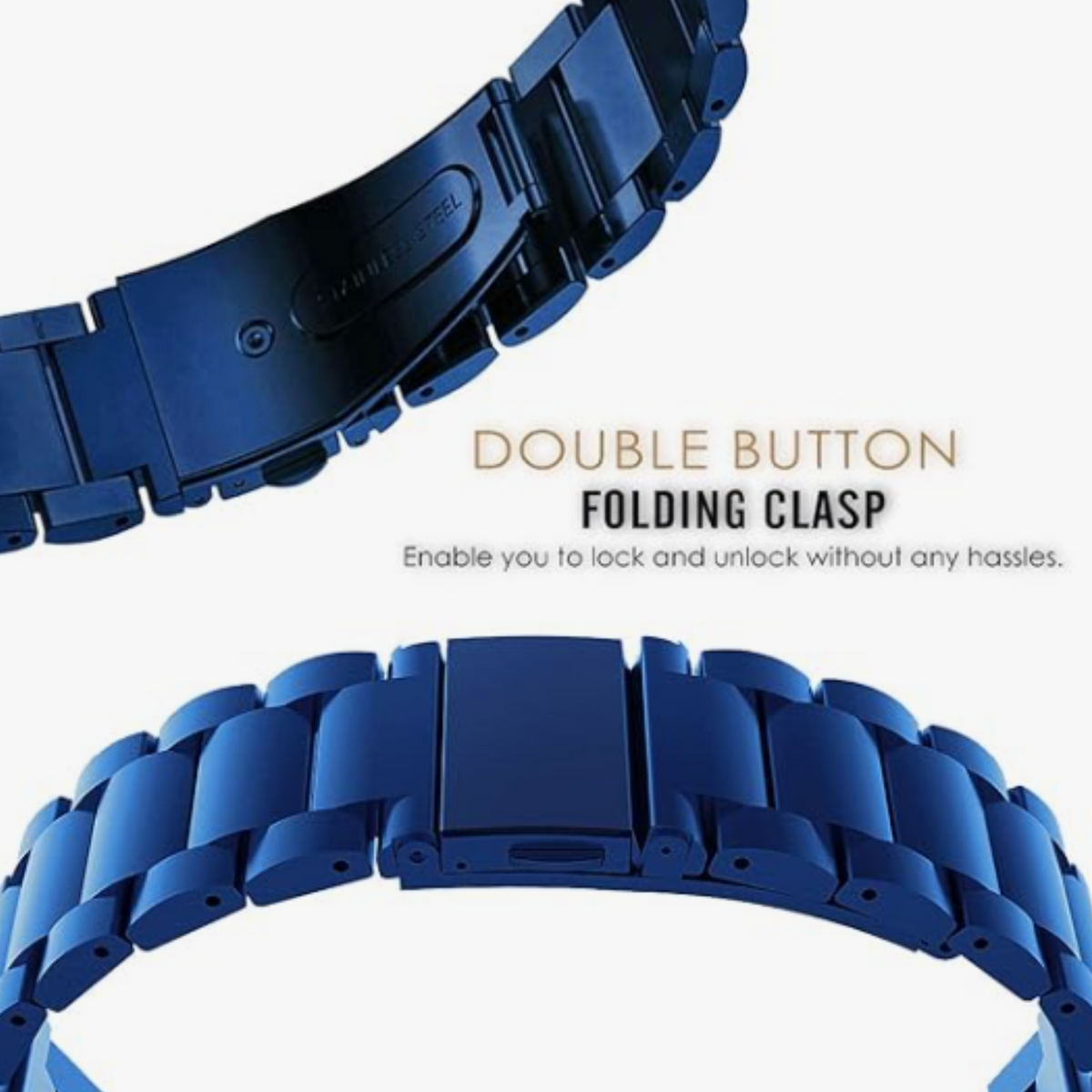 Cinturino per Orologio in Acciaio Inox Blu Navy