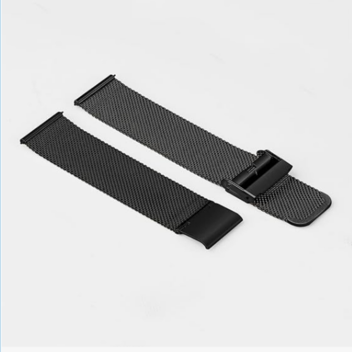 Cinturino a maglia milanese nero con anello