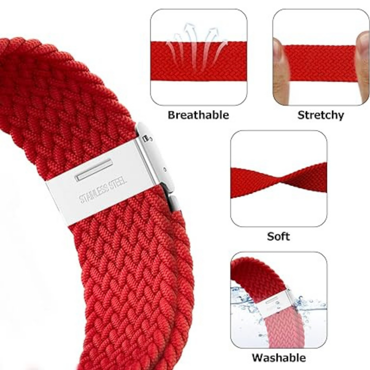 Cinturino per orologio in nylon intrecciato arancione