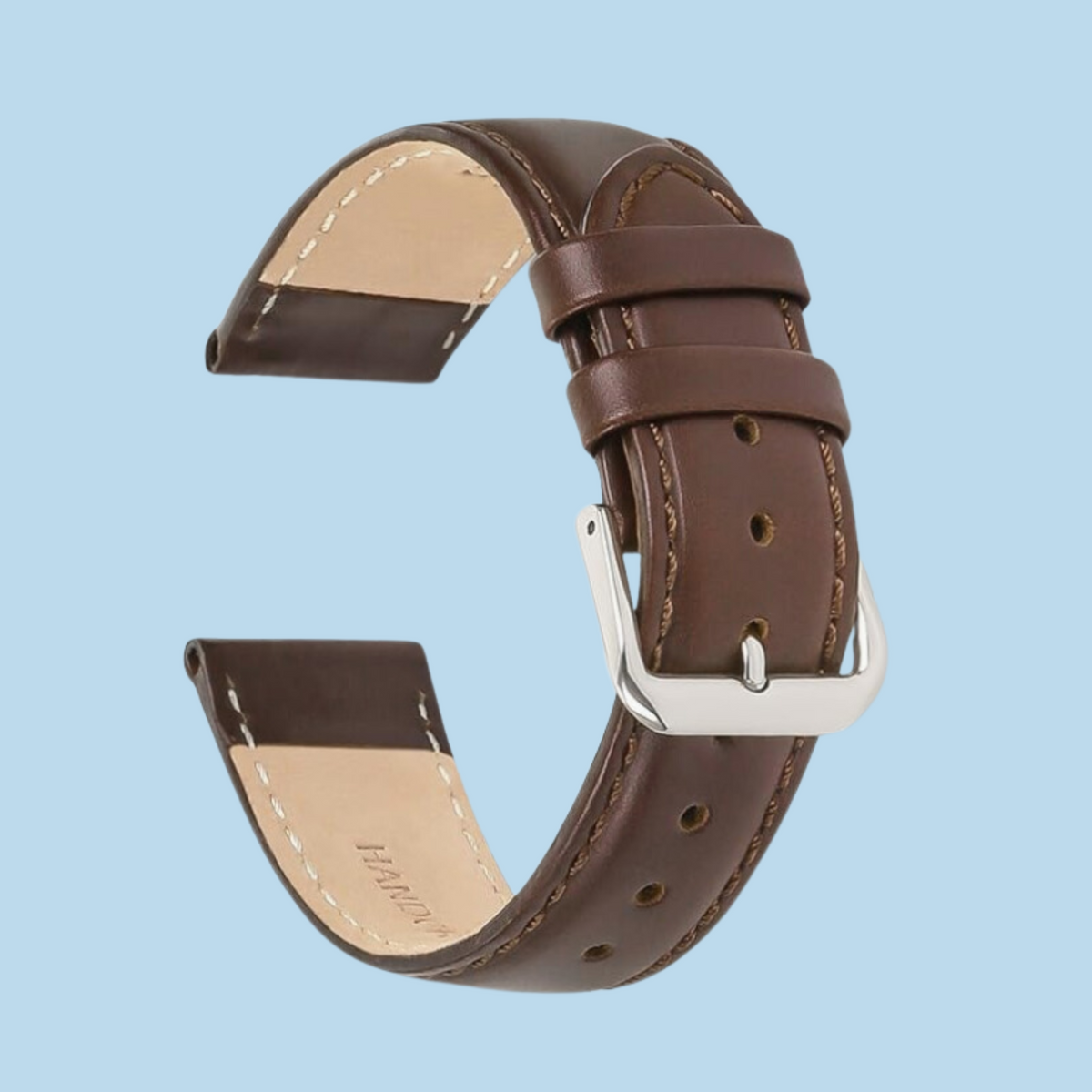 Cinturino da Orologio in Pelle Marrone