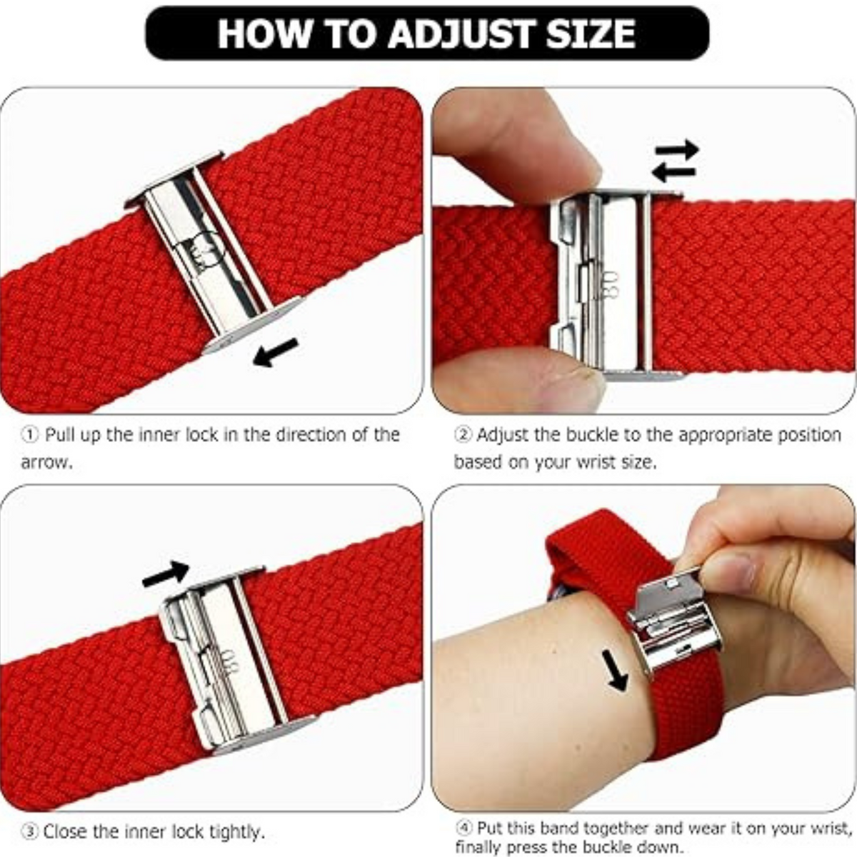 Cinturino per orologio in nylon intrecciato arancione